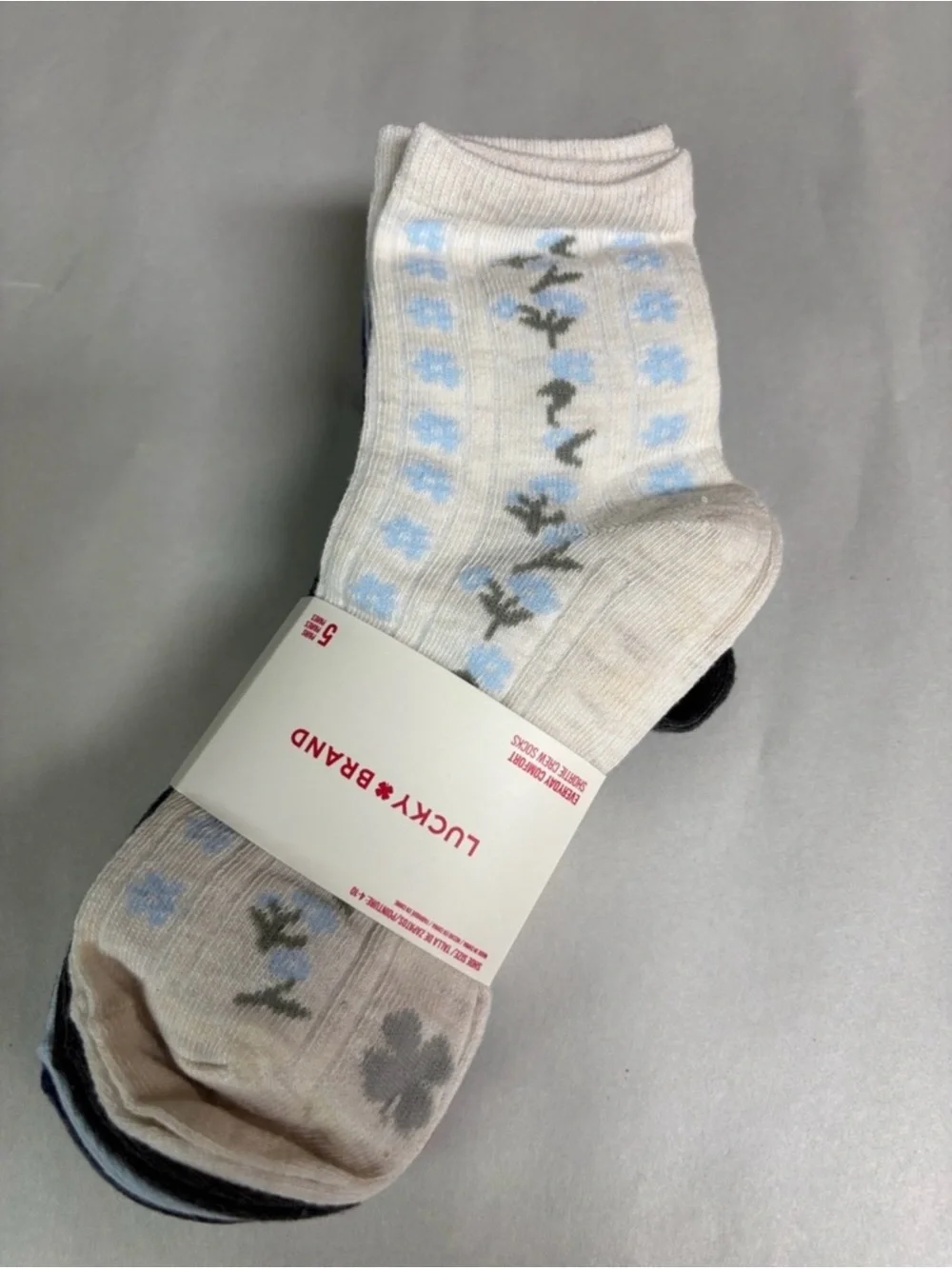 New Lucky Brand Socks Women’s 5 Pair Comfort Shortie Crew Activewear